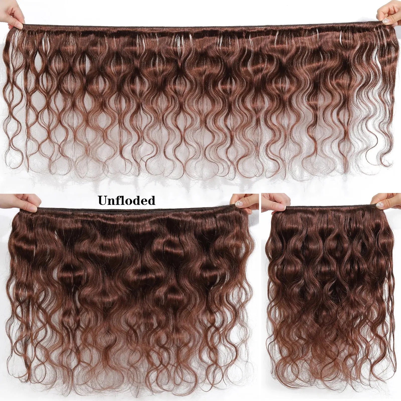 Colored Bundles With Closure Body Wave Brazilian Human Hair Weave Bundles With HD Lace Closure Ombre Brown Extensions For Women - MaJuah