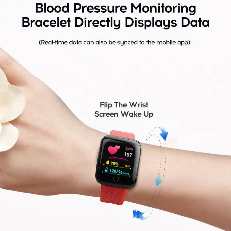 D13 Smart Watch Blood Pressure and Heart Rate Monitor Fitness Tracker Smartwatch Waterproof Sport For Android IOS - MaJuah