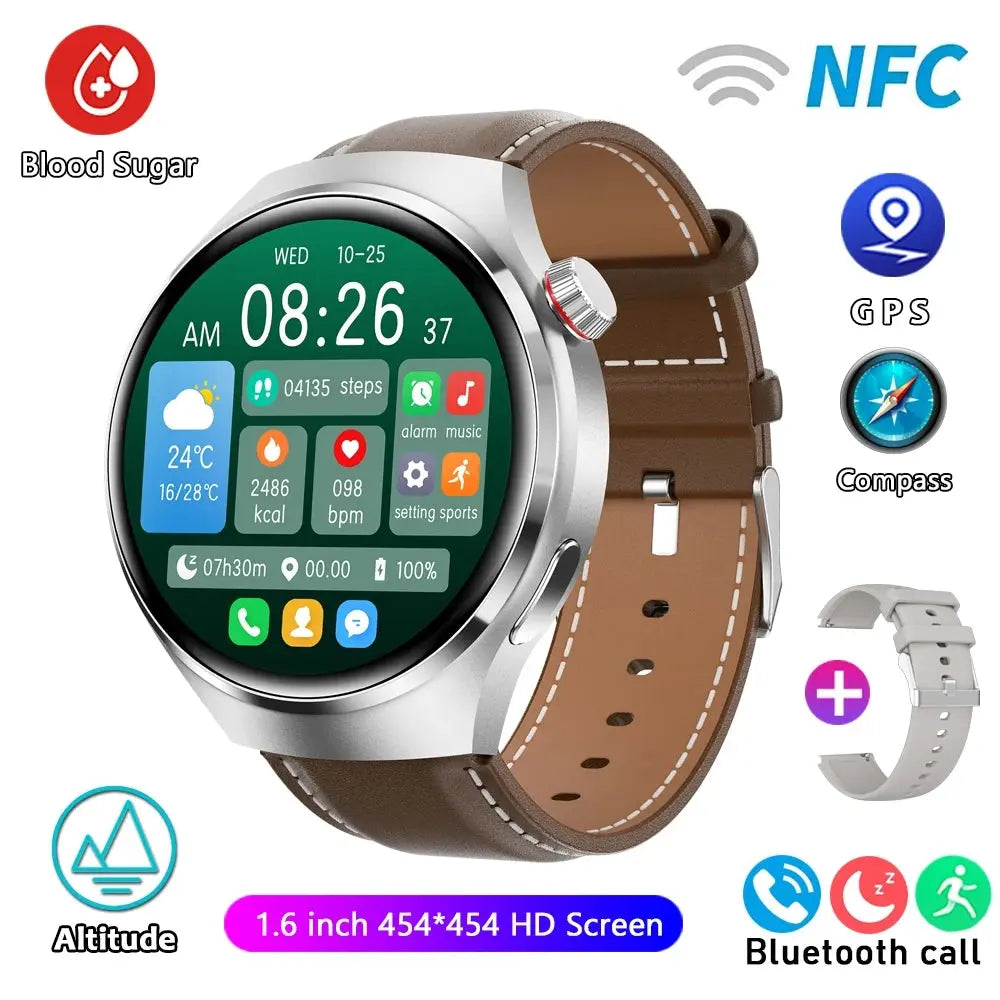 For HUAWEI GT4 Pro GPS NFC Smart Watch Men 360*360 AMOLED Screen Heart rate Bluetooth Call IP68 Waterproof Man Smartwatch 2024 - MaJuah