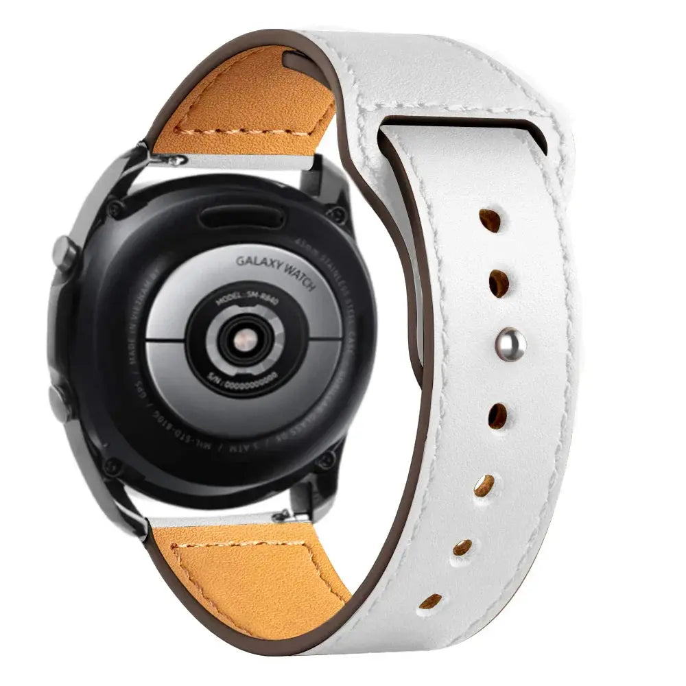 Leather Strap for Samsung Watch 6/4/5 40 44mm 43mm Pro 45mm bracelet 20/22mm Band for Galaxy Watch 4 Classic/Active 2/3 42 46mm - MaJuah