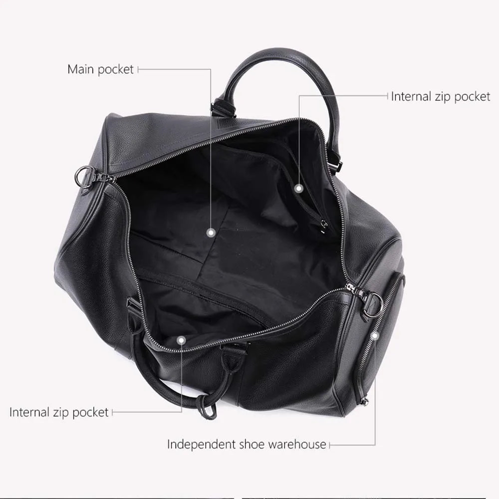 WESTAL 100% Genuine Leather Travel Bag