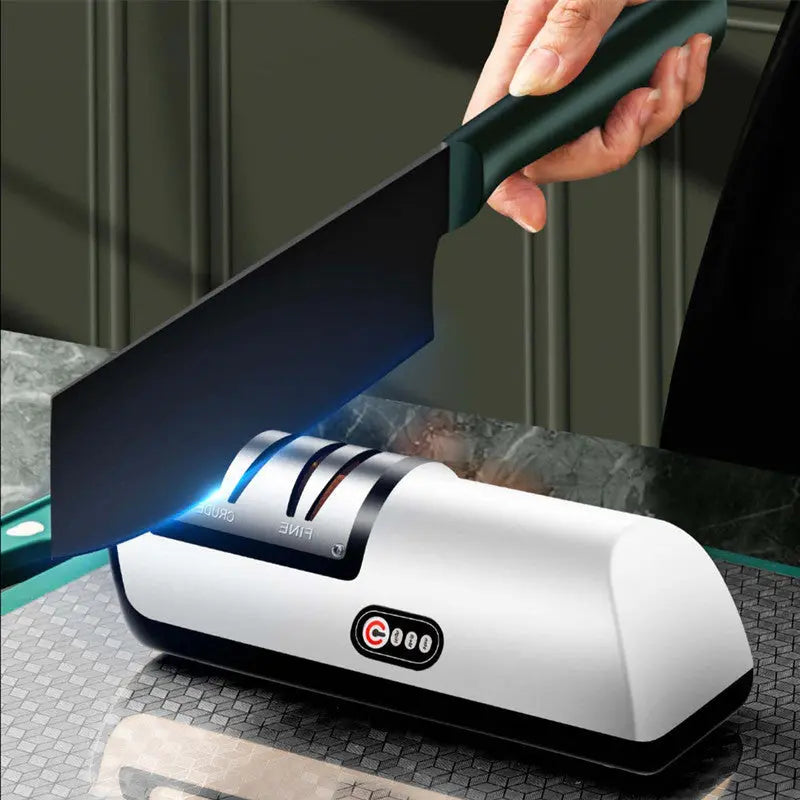 USB Rechargeable Electric Knife Sharpener Automatic Adjustable Kitchen Tool For Fast Sharpening Knives Scissors And Grinders Gadgets - MaJuah
