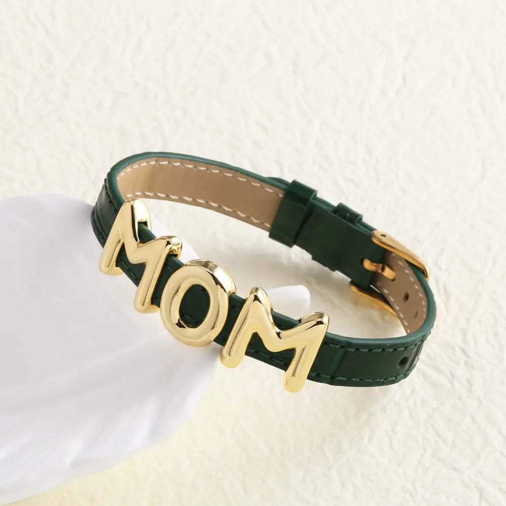 Cowhide Watch Strap Letter Mama Mother's Day Bracelet - MaJuah