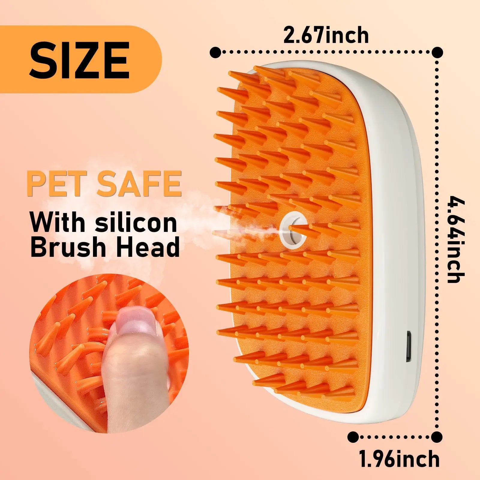 4 In 1 Cat Steam Brush, Anti Static Shedding Spray Comb, Hair Removal, Mist Indoor Steamy Grooming Brush For Dog, Water Spritz Defur Cepillo, Spa Steamer Cloud Para Gatos - MaJuah