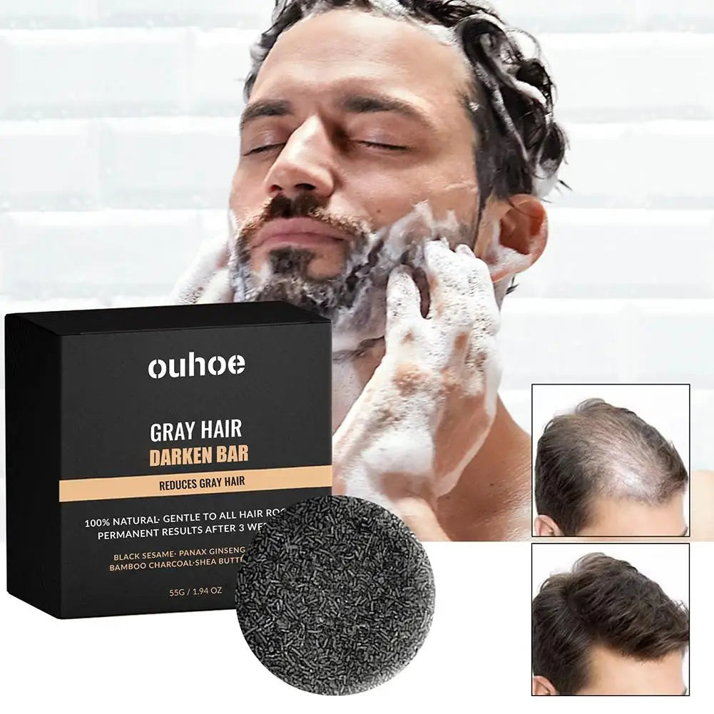 Hair Darkening Shampoo Bar Soap Anti Dandruff Deep Hair Care Nourishment Frizz Itchy Improve Beautiful Cleansing Black Head Z2M5