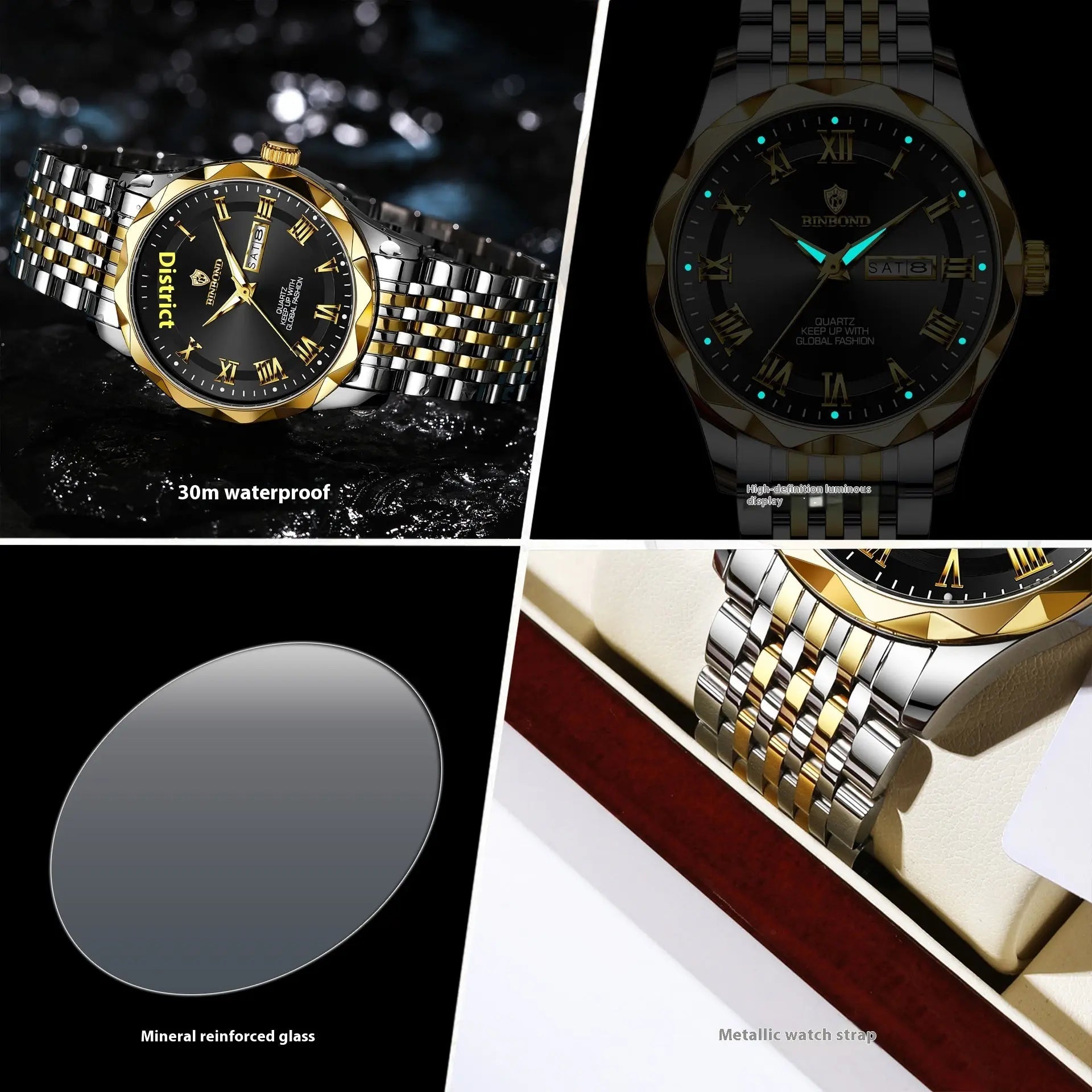 Fashion Double Calendar Quartz Watch Waterproof Men's Watch - MaJuah
