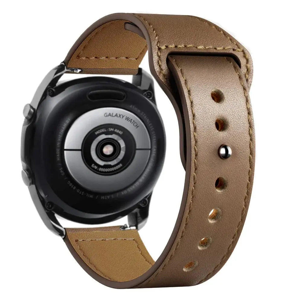 Leather Strap for Samsung Watch 6/4/5 40 44mm 43mm Pro 45mm bracelet 20/22mm Band for Galaxy Watch 4 Classic/Active 2/3 42 46mm - MaJuah