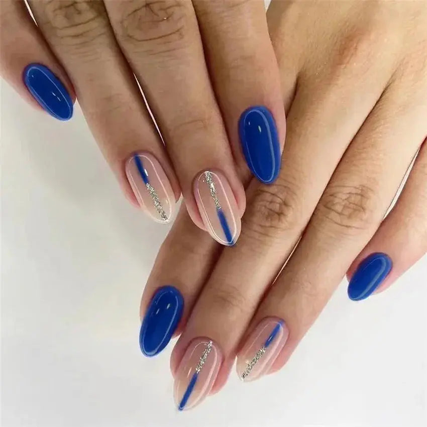 24Pcs/Set Acrylic Long Ballet Press on Nail Tips Coffin Wearing Reusable False Nails Art Colorful Glossy Fake Nails Artificial - MaJuah