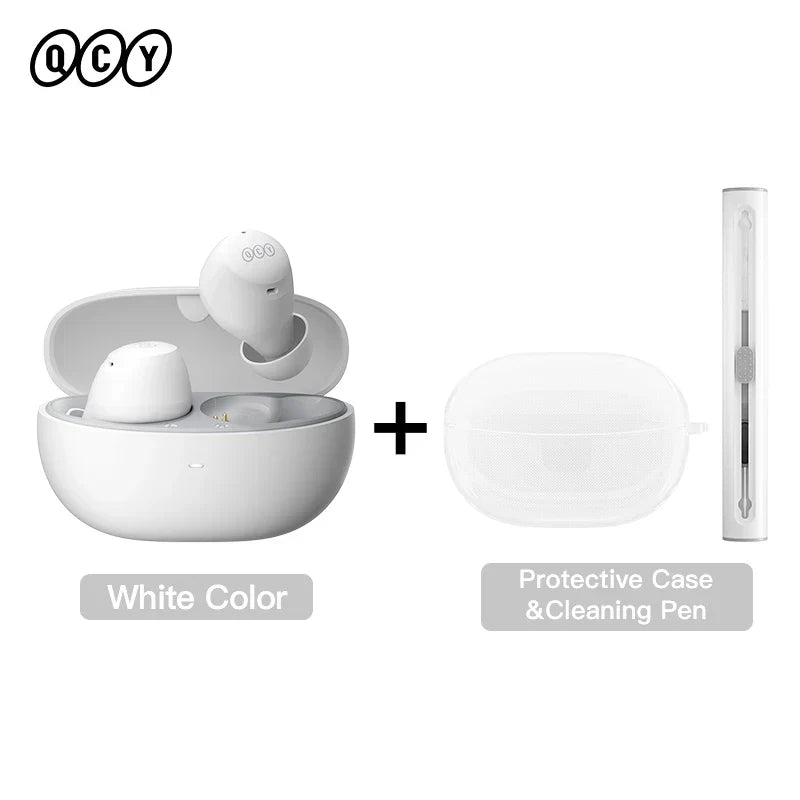 QCY HT07 ANC Wireless Earphones 40dB Noise Cancelling TWS Earbuds 6 Mic AI HD Call Bluetooth 5.2 HiFi Headphone 32H Playback, Ships From - CHINA