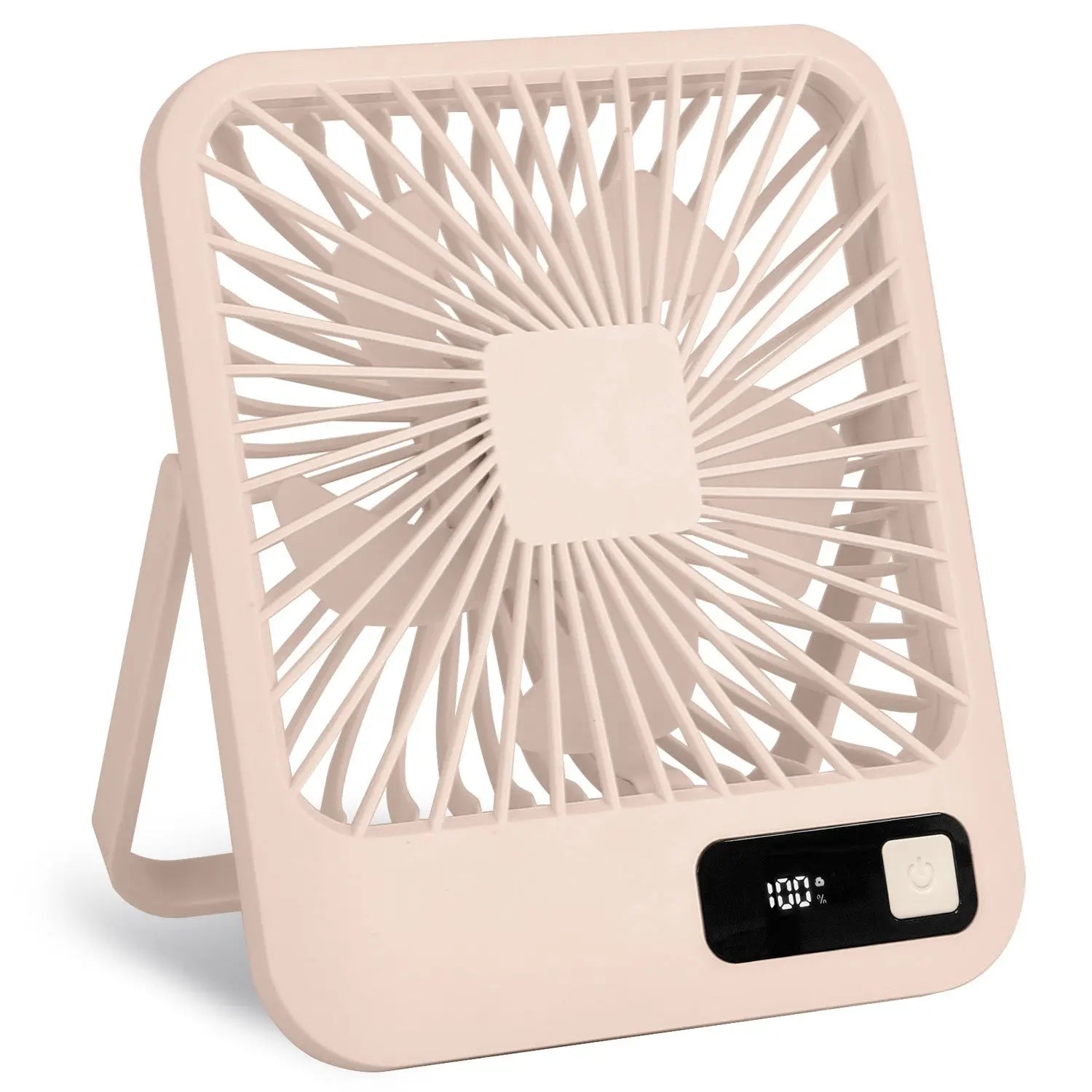 3 Colors Options -- 1Pc Mini Desktop Cooling Fan Rechargeable Battery Powered Personal Fan Speed Adjustment Strong Airflow Quiet Travel Fan With LCD Display For Home Office Travel - MaJuah