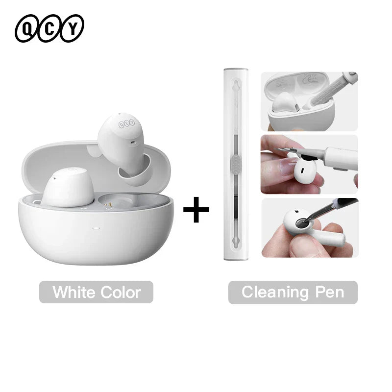 QCY HT07 ANC Wireless Earphones 40dB Noise Cancelling TWS Earbuds 6 Mic AI HD Call Bluetooth 5.2 HiFi Headphone 32H Playback, Ships From - CHINA
