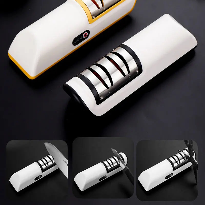 USB Rechargeable Electric Knife Sharpener Automatic Adjustable Kitchen Tool For Fast Sharpening Knives Scissors And Grinders Gadgets - MaJuah