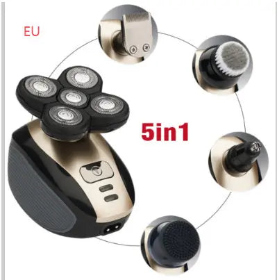 5 In 1 Multifunctional Electric Shaver 5 Blade Razor For Men Shaved Head Rechargeable Shaving Machine Beard Nose Hair Trimmer - MaJuah