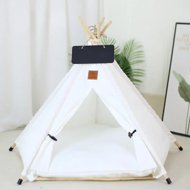 Pet Teepee Tent Dog Cat Bed Portable RWashable Dog Houses Indoor Puppy Beds With Cushion For Small Dogs Cats Rabbits - MaJuah