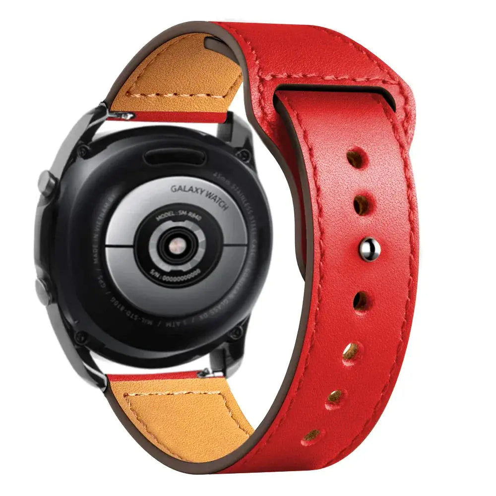 Leather Strap for Samsung Watch 6/4/5 40 44mm 43mm Pro 45mm bracelet 20/22mm Band for Galaxy Watch 4 Classic/Active 2/3 42 46mm - MaJuah