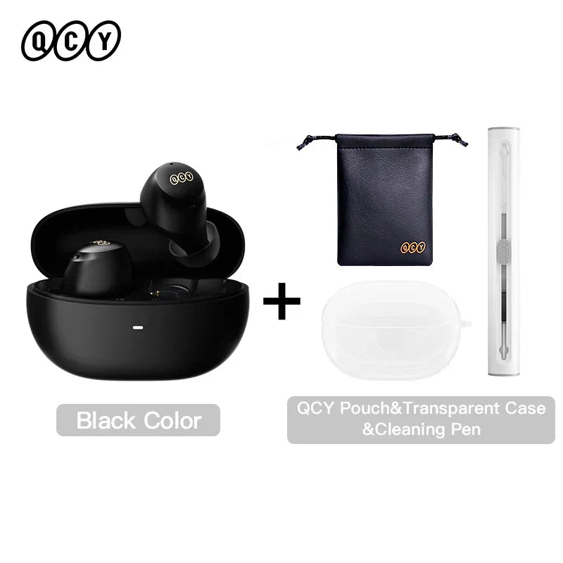 QCY HT07 ANC Wireless Earphones 40dB Noise Cancelling TWS Earbuds 6 Mic AI HD Call Bluetooth 5.2 HiFi Headphone 32H Playback, Ships From - CHINA