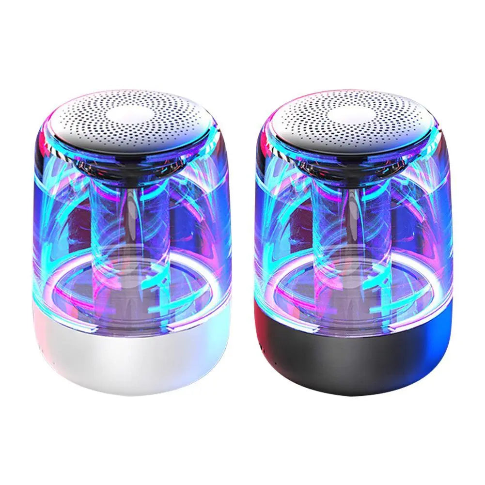 Portable Speakers Bluetooth Column Wireless Bluetooth Speaker Powerful Bass Radio with Variable Color LED Light - MaJuah