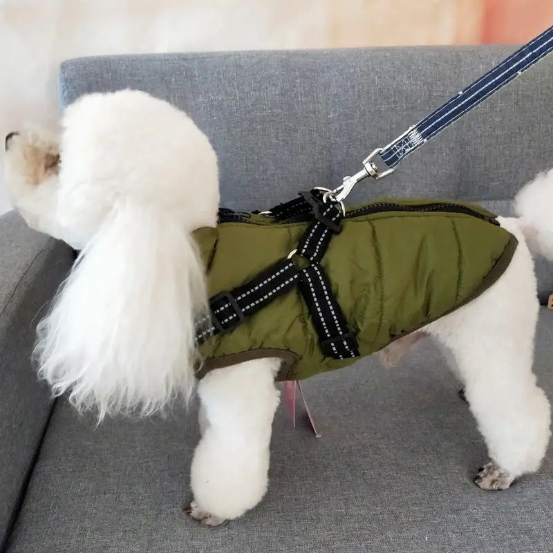 Waterproof Dog Clothes Winter Dog Coat With Harness Warm Pet Clothing Big Dog Jacket Chihuahua Labrador Coat Costume - MaJuah