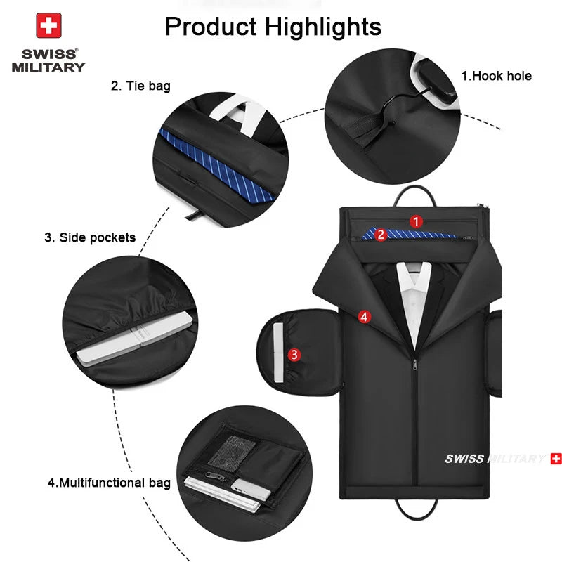 SWISS MILITARY New Men's Business Garment Bag