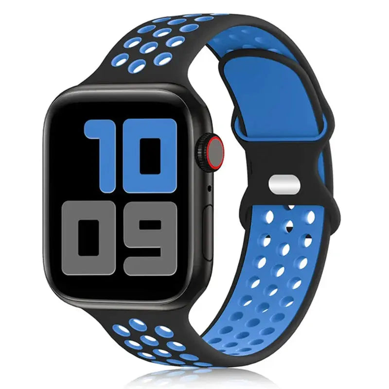 Silicone Strap for Apple Watch Band Ultra 2 49mm 38mm 42mm Sport Bracelet iWatch Series 9 8 7 41mm 45 mm 7 6 SE 5 4 3 44mm 40mm - MaJuah