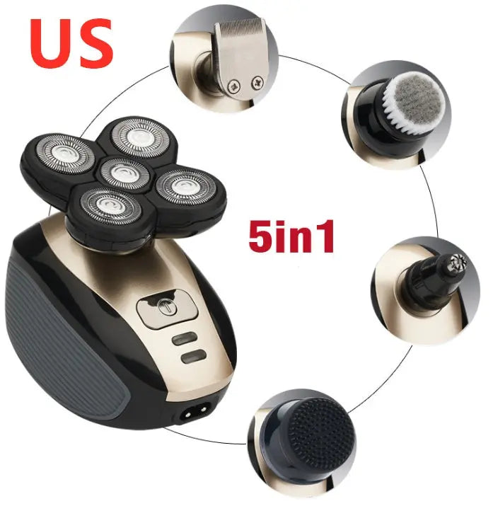 5 In 1 Multifunctional Electric Shaver 5 Blade Razor For Men Shaved Head Rechargeable Shaving Machine Beard Nose Hair Trimmer - MaJuah
