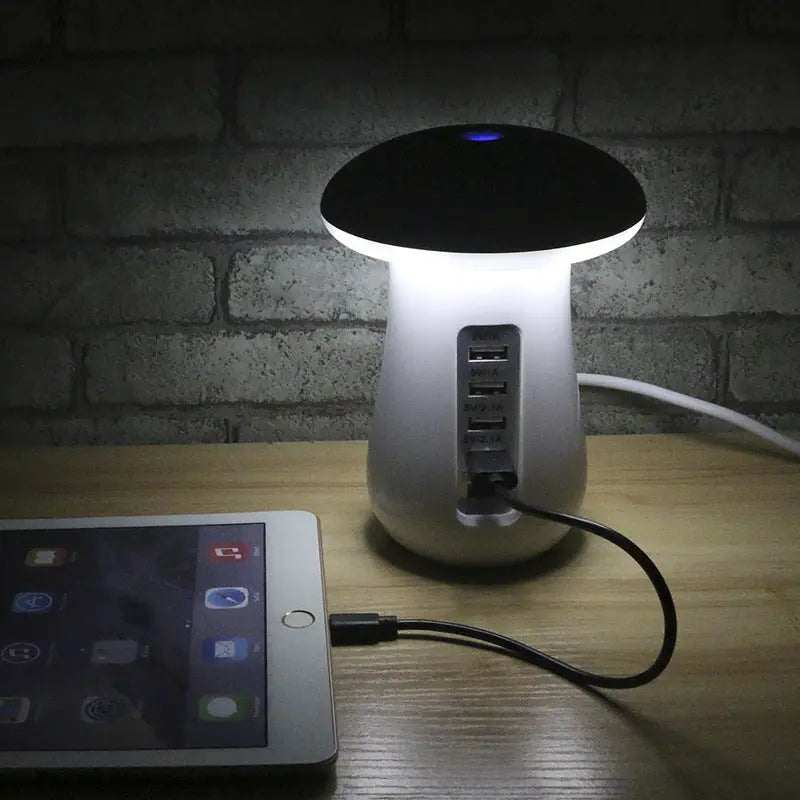 2 In 1 Multifunction Mushroom Lamp LED Lamp Holder USB Charger Home Office Supplies - MaJuah