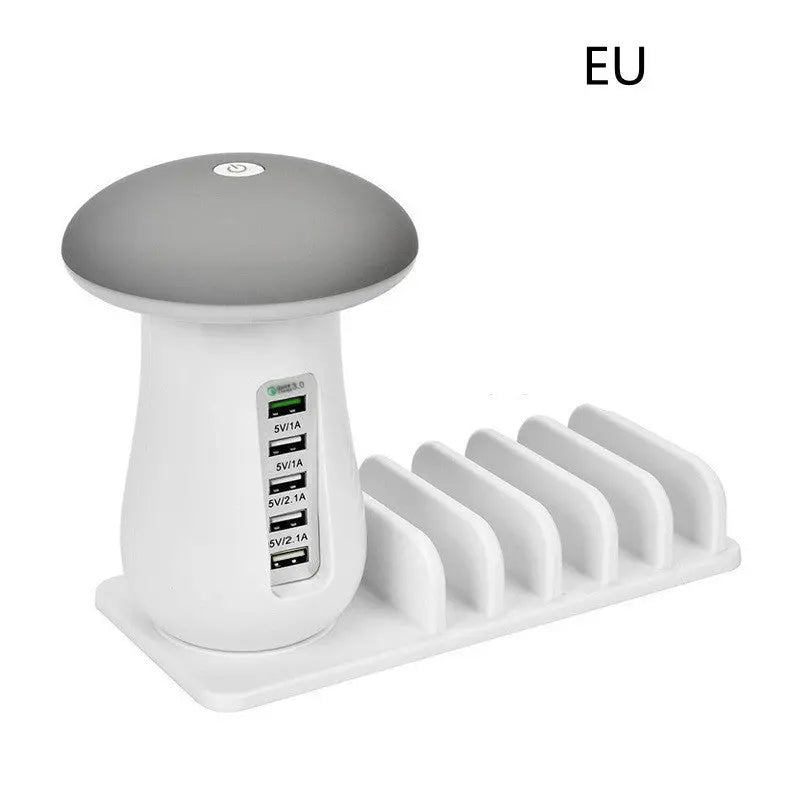 2 In 1 Multifunction Mushroom Lamp LED Lamp Holder USB Charger Home Office Supplies - MaJuah