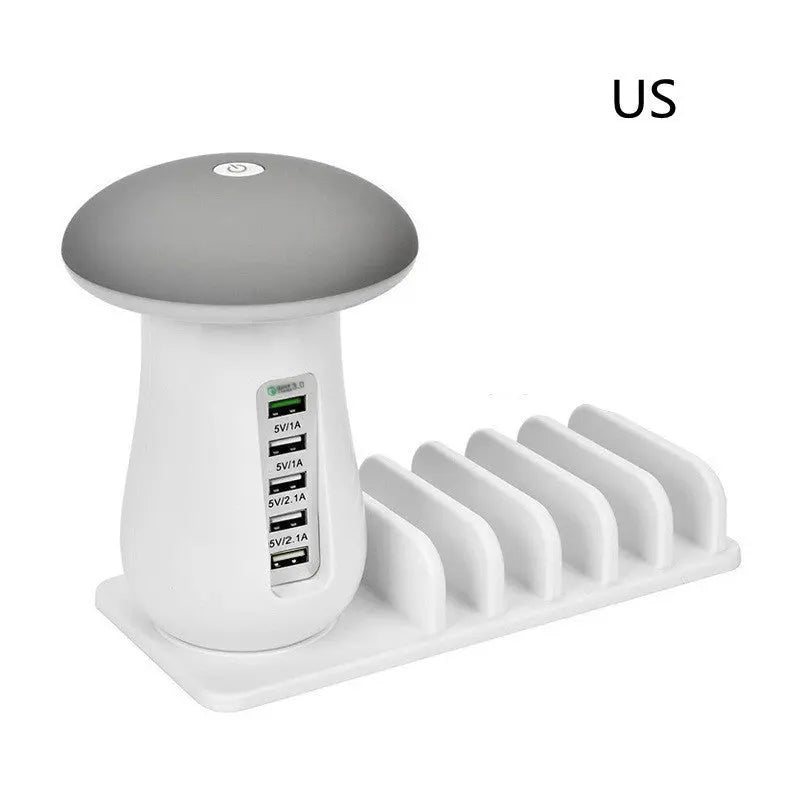2 In 1 Multifunction Mushroom Lamp LED Lamp Holder USB Charger Home Office Supplies - MaJuah