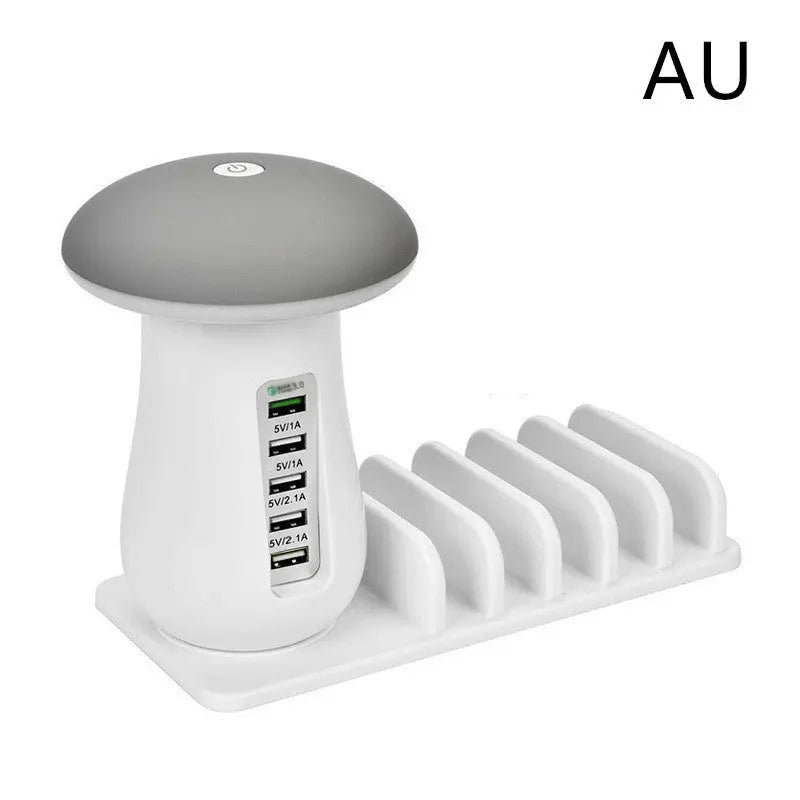 2 In 1 Multifunction Mushroom Lamp LED Lamp Holder USB Charger Home Office Supplies - MaJuah
