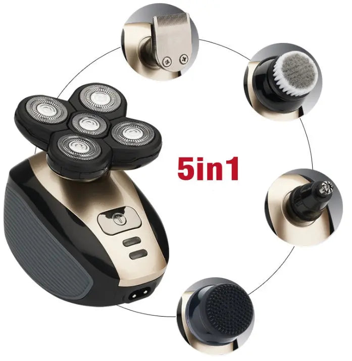5 In 1 Multifunctional Electric Shaver 5 Blade Razor For Men Shaved Head Rechargeable Shaving Machine Beard Nose Hair Trimmer - MaJuah