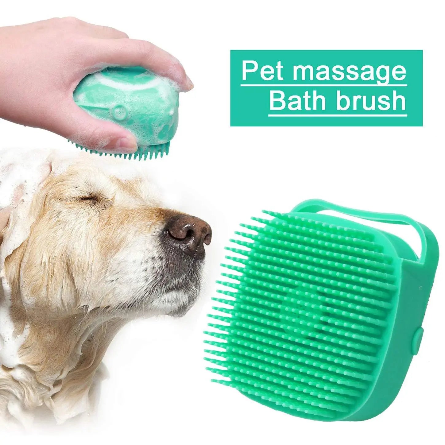 Pet Dog Shampoo Massager Brush Cat Massage Comb Grooming Scrubber Shower Brush For Bathing Short Hair Soft Silicone Brushes - MaJuah