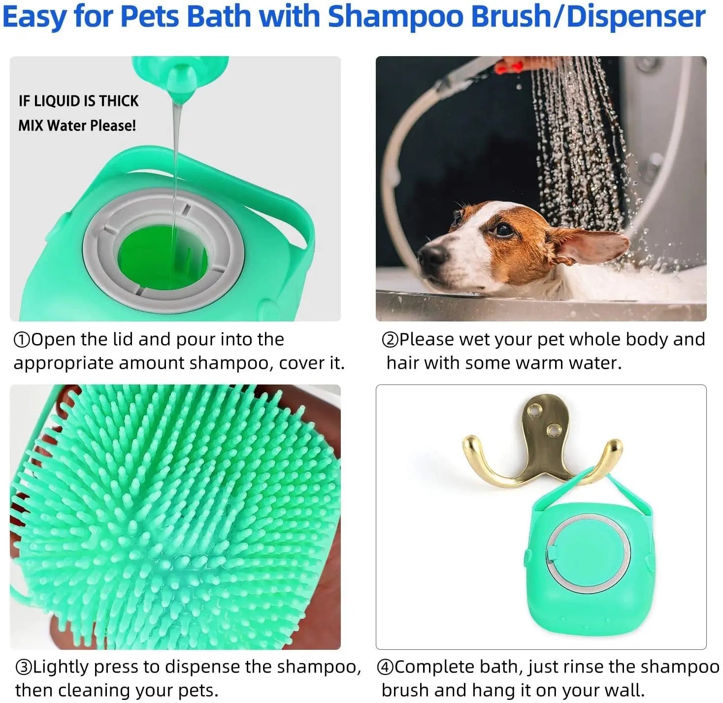Pet Dog Shampoo Massager Brush Cat Massage Comb Grooming Scrubber Shower Brush For Bathing Short Hair Soft Silicone Brushes - MaJuah