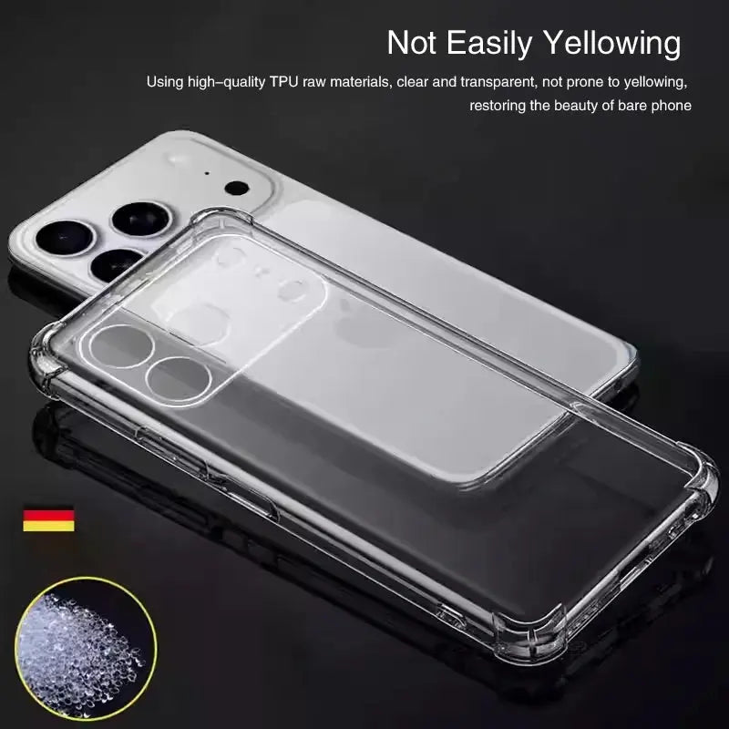 Soft Silicone Clear TPU Case for iPhone 17 Pro Max/Air 5G Transparent Back Cover Original Simple Phone Funda Coque - MaJuah