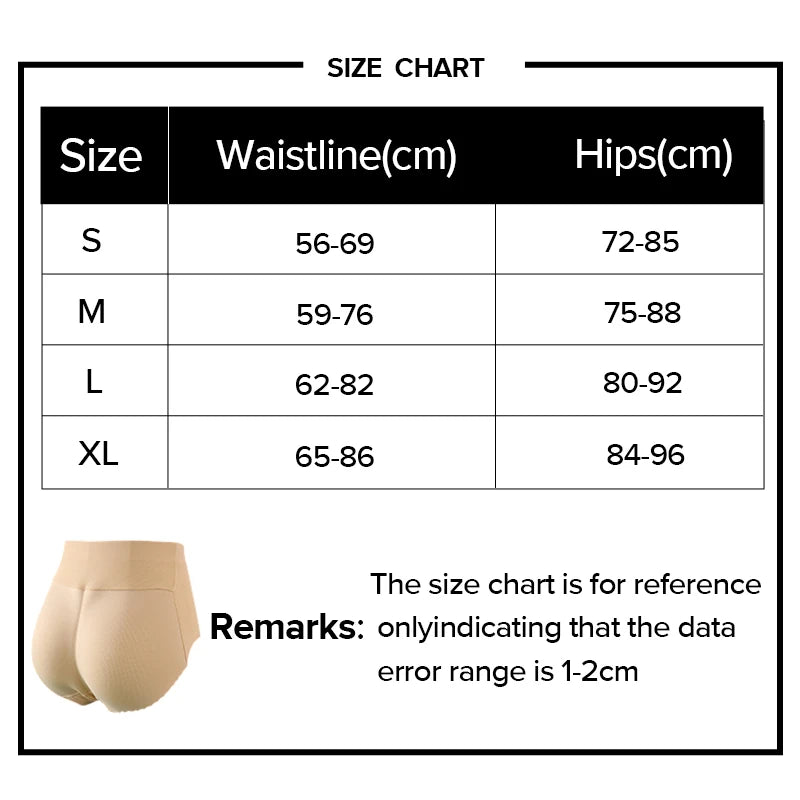 Women's Sexy Padded Butt Lifting Shaping Panties Slimming Tummy Control Invisible False Butt Mid-waist Women's Panties