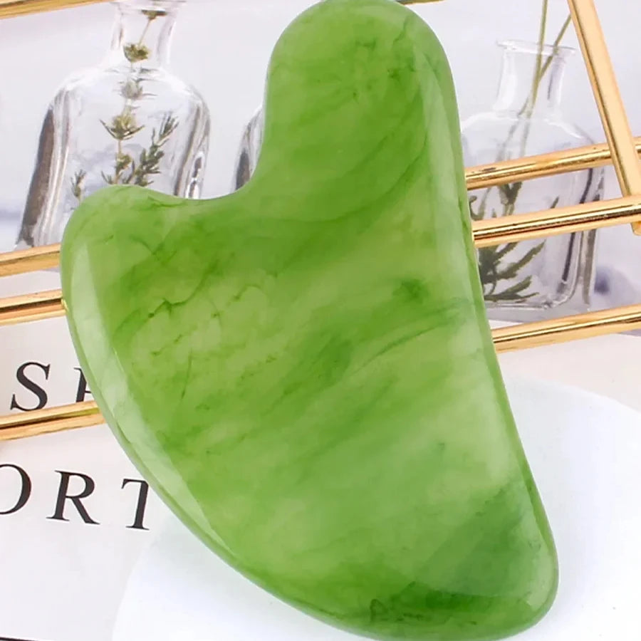 Resin Gua Sha Massage Board for Face Rose Pink Guasha Plate Jade Face Massager Scrapers Tools for Face Neck Back Body