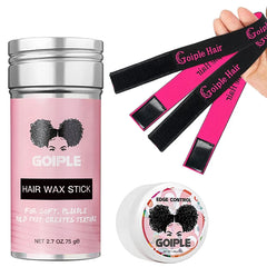 GOIPLE 75g Hair Wax Stick for Wig Long-Lasting Strong 24 Hour Hold Styling Edge Control for Slick Broken Fly Away Elastic Band