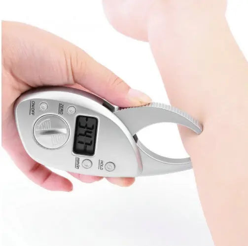 Digital Body Fat Caliper Skinfold Caliper LCD Display Analyzer Tape Measure Pack Slimming Scales Loss Weight Anti-slip Handle - MaJuah