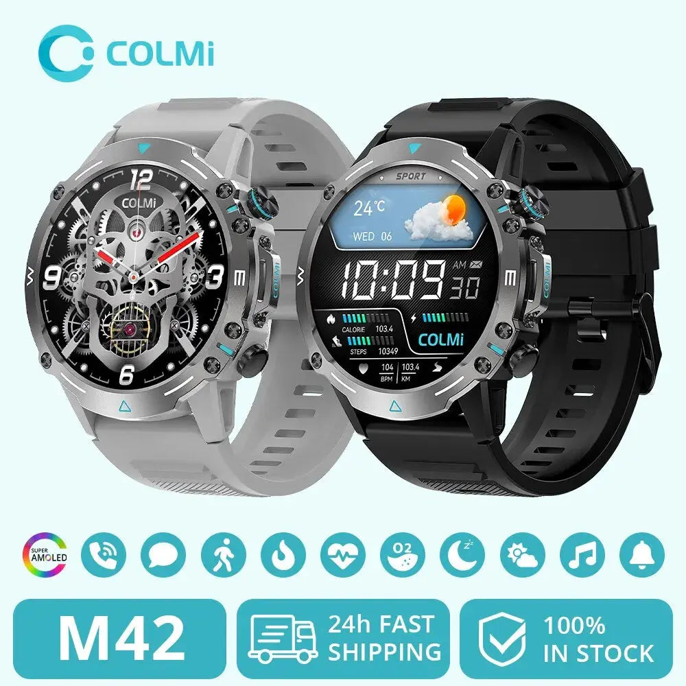 COLMI M42 Smartwatch 1.43'' AMOLED Display 100 Sports Modes Voice Calling Smart Watch Men Women Military Grade Toughness Watch - MaJuah