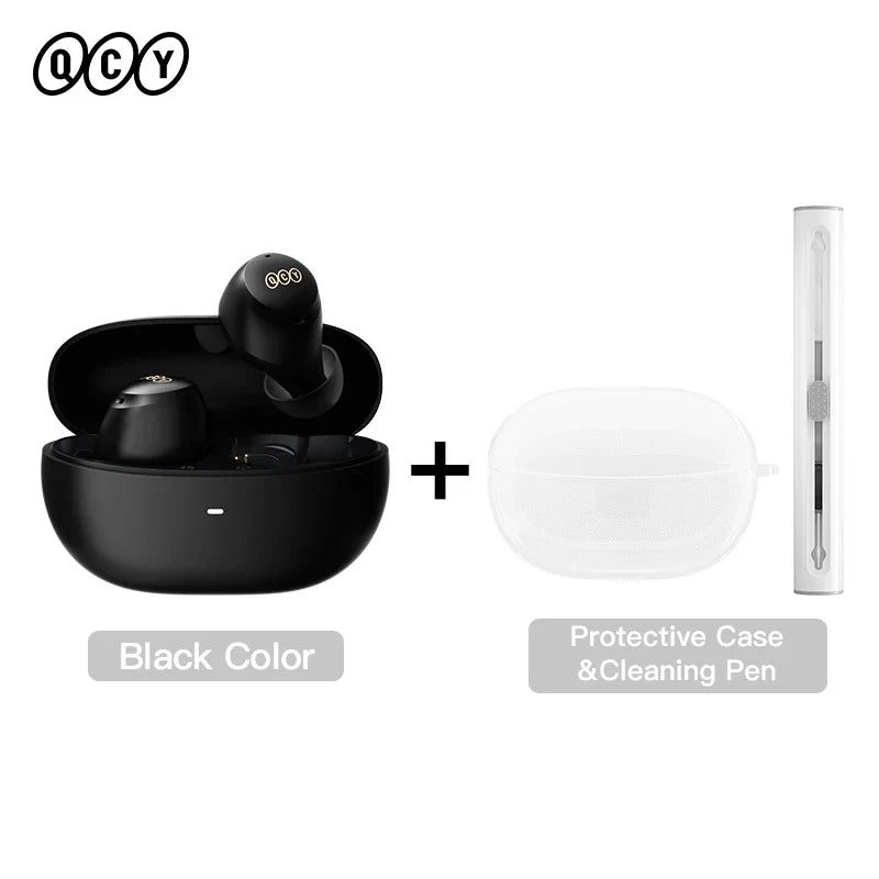 QCY HT07 ANC Wireless Earphones 40dB Noise Cancelling TWS Earbuds 6 Mic AI HD Call Bluetooth 5.2 HiFi Headphone 32H Playback, Ships From - CHINA