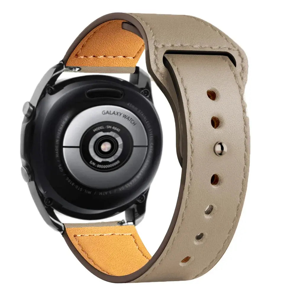 Leather Strap for Samsung Watch 6/4/5 40 44mm 43mm Pro 45mm bracelet 20/22mm Band for Galaxy Watch 4 Classic/Active 2/3 42 46mm - MaJuah