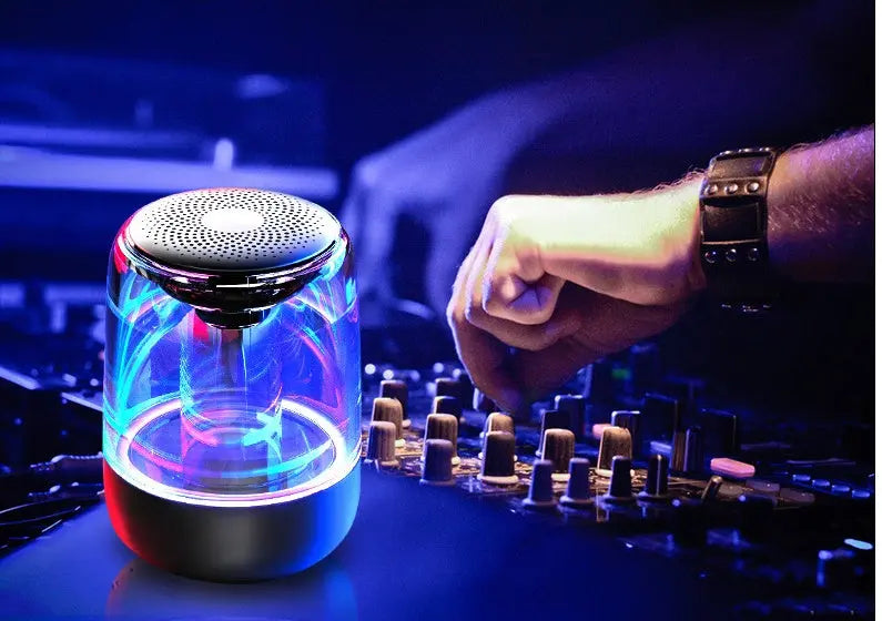 Portable Speakers Bluetooth Column Wireless Bluetooth Speaker Powerful Bass Radio with Variable Color LED Light - MaJuah