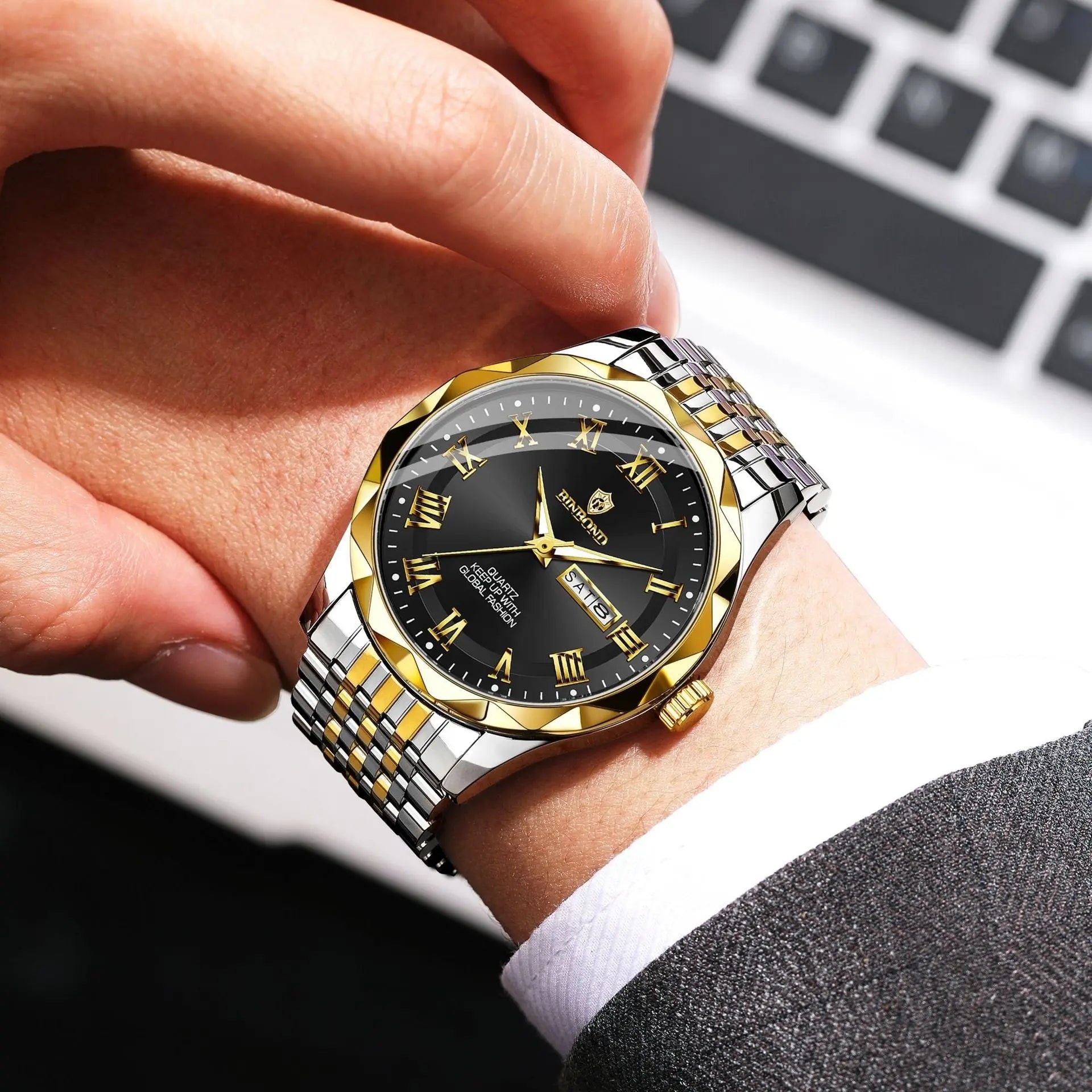 Fashion Double Calendar Quartz Watch Waterproof Men's Watch - MaJuah