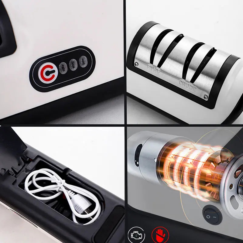 USB Rechargeable Electric Knife Sharpener Automatic Adjustable Kitchen Tool For Fast Sharpening Knives Scissors And Grinders Gadgets - MaJuah