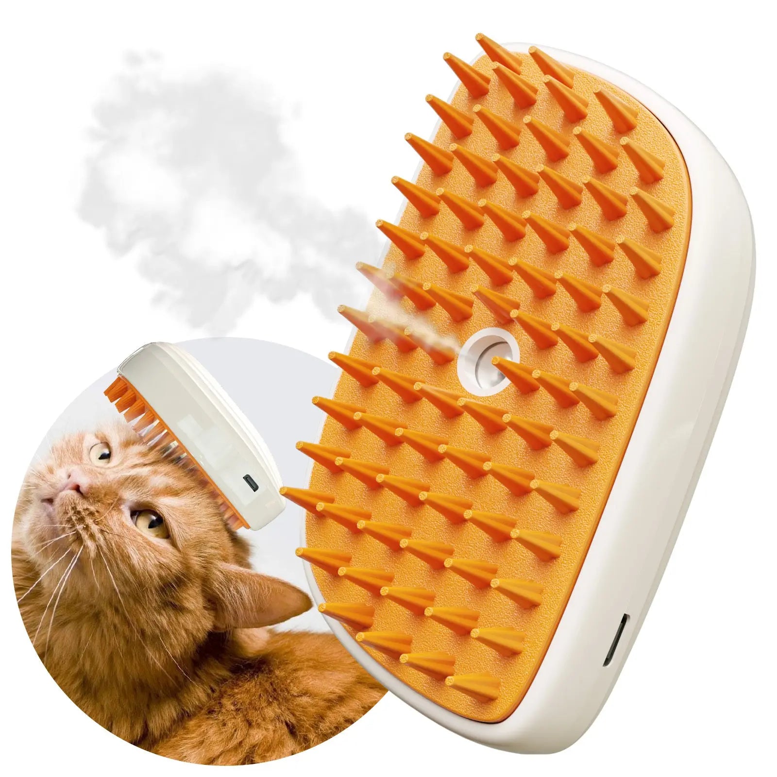 4 In 1 Cat Steam Brush, Anti Static Shedding Spray Comb, Hair Removal, Mist Indoor Steamy Grooming Brush For Dog, Water Spritz Defur Cepillo, Spa Steamer Cloud Para Gatos - MaJuah