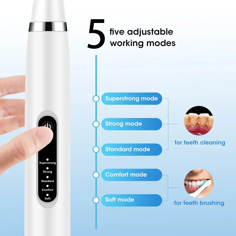 Electric Teeth Cleaner Sonic Dental Scaler Calculus Plaque Stain Tartar Removal teeth cleaning Whitening Toothbrush Oral Care - MaJuah