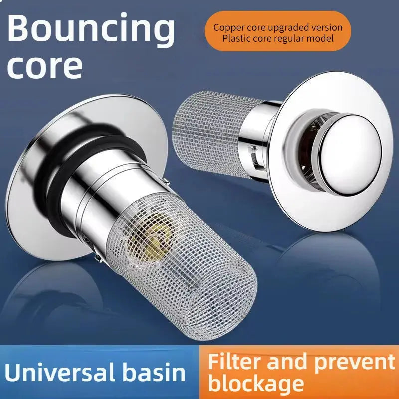 Washbasin Leak Plug ABS Floor Drain Filter Anti Odor Pop-Up Bounce Core Basin Stopper Hair Sink Strainer - MaJuah