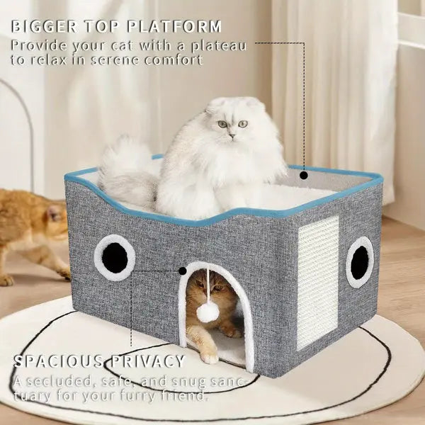Super Wide Cat House For Indoor Cats, Amazon Logistics, And Wal Mart Platform - MaJuah