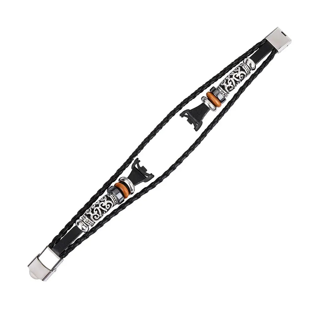 Fashion Retro leather WatchBand Strap For Xiaomi Mi Band 8 Miband8 NFC Smart Wristbands Watchstrap Bracelet DIY Handmade Vintage - MaJuah