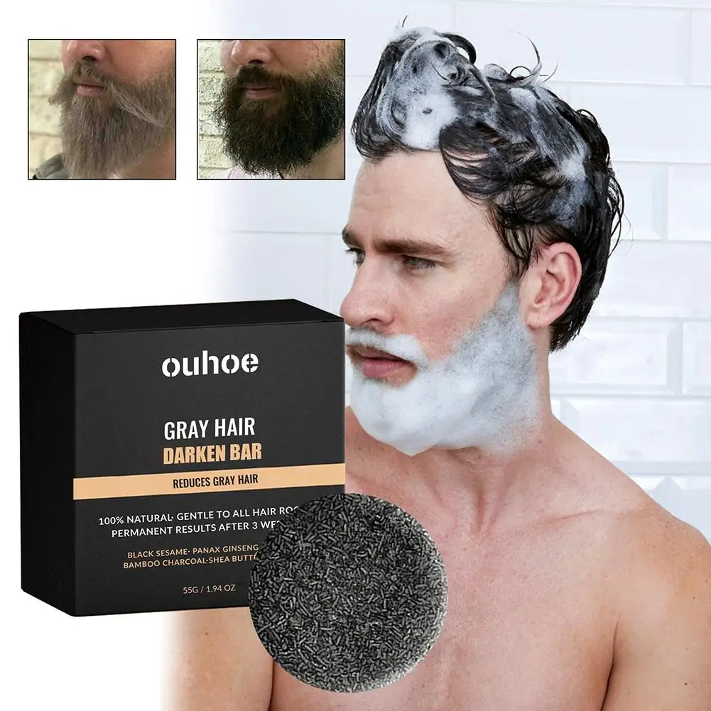 Hair Darkening Shampoo Bar Soap Anti Dandruff Deep Hair Care Nourishment Frizz Itchy Improve Beautiful Cleansing Black Head Z2M5