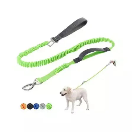 YT Pet Dog Explosion Proof Impact Leash, Heavy Duty Dog Leash With Padded Double Handle Car Seat Belts, 4-6 Feet Long - MaJuah